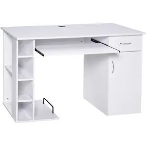 Comparateur de prix : Bureau informatique multimédia multi-rangements - HOMCOM - MDF - Blanc...