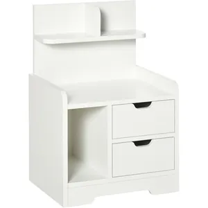 Comparateur de prix : HOMCOM - Table de Chevet - Panneau de particule - 40x30x60cm - Blanc