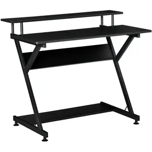 Comparateur de prix : Bureau informatique gamer HOMCOM avec étagères - Noir - 100L x 60l x 8...