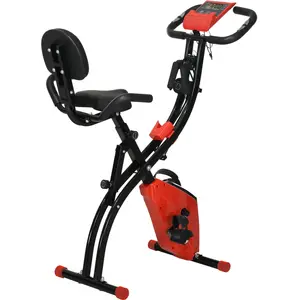HOMCOM Vélo d'appartement pliant 8 niveaux de résistance magnétique do...