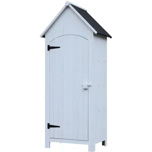 Armoire abri de jardin - OUTSUNNY - 3 étagères - Bois sapin - Toit bit... pas cher