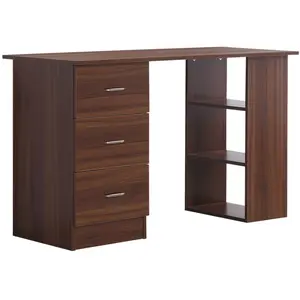 Comparateur de prix : HOMCOM Bureau Informatique Table Multi-Fonctions 3 tiroirs 2 étagères ...
