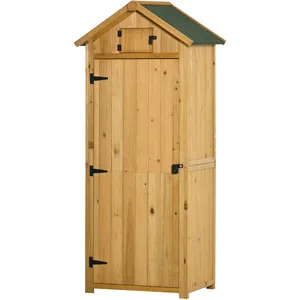 Armoire abri de Jardin - OUTSUNNY - 3 étagères - Toit Pente bitumé - S... pas cher