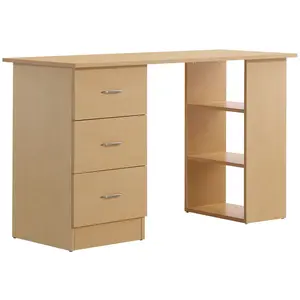 Comparateur de prix : HOMCOM Bureau informatique table multi-fonctions 3 tiroirs 2 étagères ...