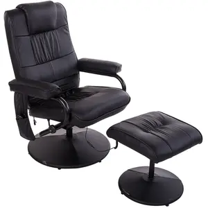 HOMCOM Fauteuil de massage électrique pivotant inclinable avec repose-...