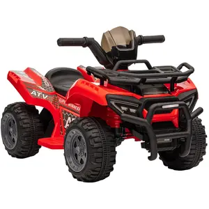 Comparateur de prix : HOMCOM Quad Buggy Électrique Enfant 6 V 2 Km/h Max. Effet Lumineux Rouge