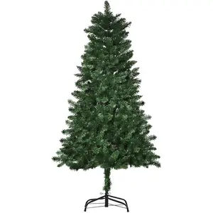 HOMCOM Sapin de Noël artificiel imitation Nordmann grand réalisme H1,50m