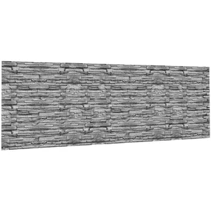 Comparateur de prix : ID MARKET Brise vue occultant 1,8 x 10 m motif pierre grise 160 gr-m²