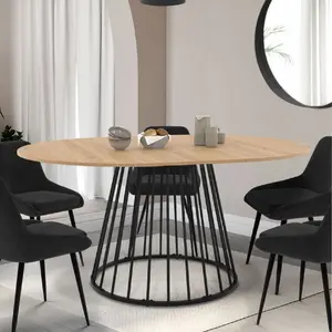 Comparateur de prix : IDMARKET Table à manger extensible ronde YUNA 6-8 personnes plateau bo...