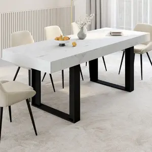 IDMARKET Table à manger extensible rectangle PHOENIX 6-10 personnes pl... pas cher