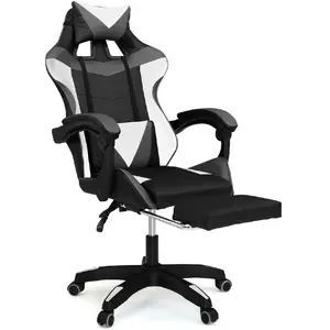 IDMARKET Fauteuil de gaming ALEX réglable avec repose-pied, coussin de... pas cher