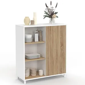 Buffet d'appoint 70 cm EASY montage facile sans outils 3 étagères et 1... pas cher