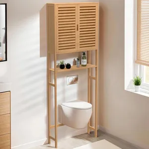 Comparateur de prix : IDMARKET Meuble étagère dessus WC placard bambou BEA