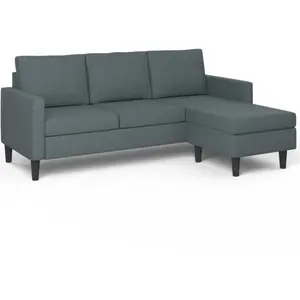 Comparateur de prix : Canape angle fixe idmarket 3 places en polyester gris 85 x 200 x 85 cm