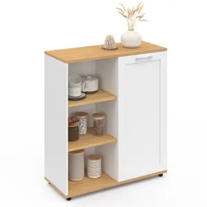 Comparateur de prix : IDMARKET Buffet d'appoint blanc et bois