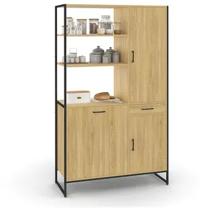 Buffet de cuisine avec colonne de rangement 3 portes design industriel