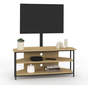Meuble tv 100 cm d'angle detroit avec étagères et support tv réglable ... pas cher