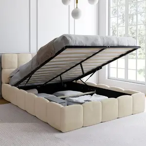 Comparateur de prix : Lit coffre double nuage avec tête de lit matelassée et sommier 140 x 1...