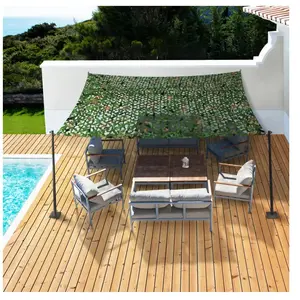 Voile D'ombrage Rectangulaire Camouflage 3x4m - Polyester Anti-UV - Pour Terrasse, Jardin - Fixation Facile