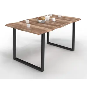 Comparateur de prix : IDMarket Table À Manger Dakota 6 Personnes Pieds Forme En U Design Industriel 160 Cm