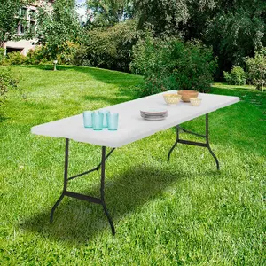 IDMARKET Table pliante d'appoint portable pour camping ou réception 180 cm pas cher
