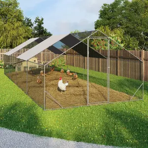 Comparateur de prix : IDMARKET Enclos poulailler 24M² parc grillagé 8x3M acier galvanisé - ID MARKET