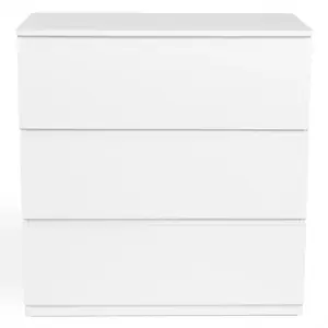 Comparateur de prix : ID MARKET - Commode 3 tiroirs bois blanc TOMI