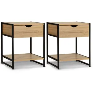 Comparateur de prix : IDMarket Lot De 2 Tables De Chevet Detroit Design Industriel