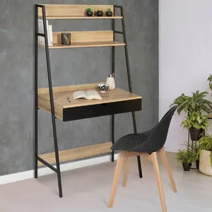 Comparateur de prix : Bureau étagère - IDMARKET - BOSTON - Métal - Marron - Meuble de bureau