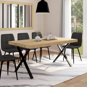 Comparateur de prix : IDMARKET Table à manger rectangle alma 6 personnes design industriel 160 cm
