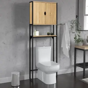Comparateur de prix : IDMarket - Meuble étagère dessus WC placard DETROIT design industriel