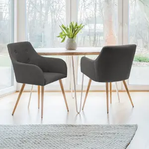 Comparateur de prix : IDMARKET Lot de 2 chaises de salle à manger scandinaves DANIA gris anthracite