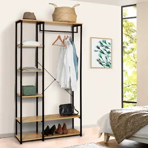 Comparateur de prix : IDMarket - Dressing penderie étagères L. 90 cm Detroit Design Industriel
