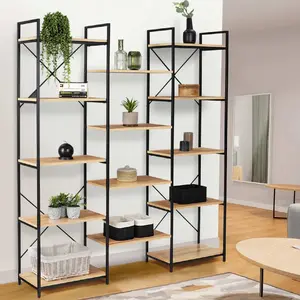 Comparateur de prix : IDMARKET Étagère bibliothèque trio 5 niveaux DETROIT design industriel 170 cm