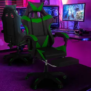 IDMARKET MARKET Fauteuil gaming ALEX - Noir/Vert pas cher