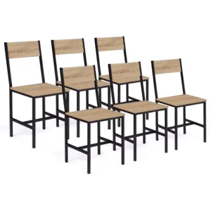 Comparateur de prix : IDMARKET Lot de 6 chaises de cuisine DETROIT design industriel
