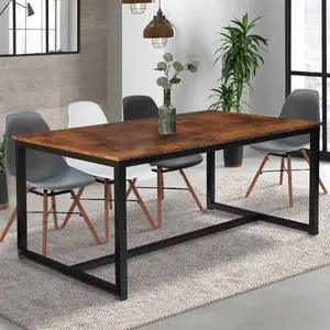 IDMARKET Table à manger DAYTON 6 personnes design industriel 150 cm pas cher