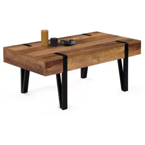 Comparateur de prix : IDMARKET Table basse AUSTRIA 1 tiroir bois pied épingle