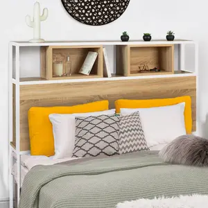 Comparateur de prix : IDMARKET Tête de lit industrielle 145 cm bois et métal blanc