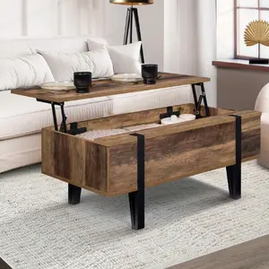 Comparateur de prix : IDMARKET Table basse plateau relevable rectangulaire AUSTRIA bois pied épingle
