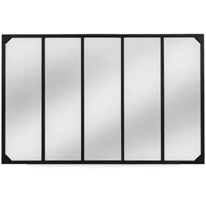 IDMARKET Miroir verrière 5 bandes design industriel 140x90 cm