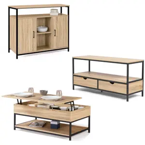 IDMARKET Ensemble de meuble salon style industriel pas cher