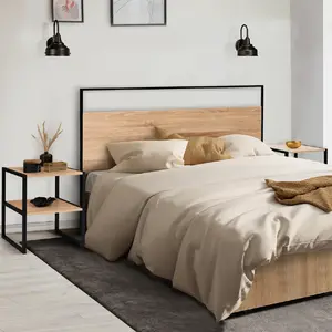 Comparateur de prix : IDMARKET Tables de nuit industrielles bois et métal noir