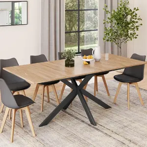 Comparateur de prix : Table à manger IDMARKET ALIX - Bois et noir, extensible