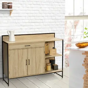 Comparateur de prix : IDMARKET Buffet bas de cuisine industriel avec plan de travail