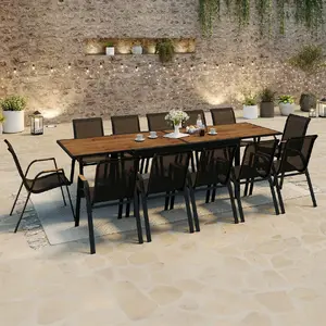 Comparateur de prix : Salon de jardin idmarket bois 12 pieces