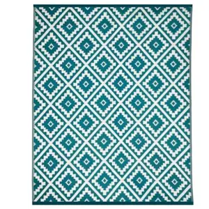 Comparateur de prix : IDMARKET Tapis extérieur BAHAMAS bleu canard 270 x 370 CM