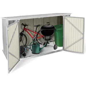 Comparateur de prix : IDMARKET Abri de jardin multi-rangements en métal gris clair