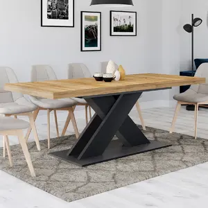 Comparateur de prix : IDMARKET Table à manger extensible rectangle ALICIA 6-10 personnes boi...