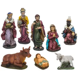Comparateur de prix : Feerie Christmas 8 Santons pour crèche de Noël - H. 20 cm - Multicolore